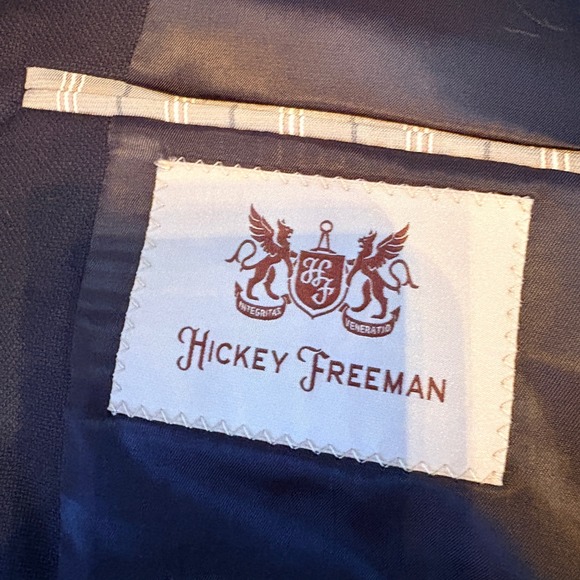 Vintage Hickey Freeman Mens 38R Lindsey Model 100% Worsted Wool Blazer Navy USA - Picture 6 of 12